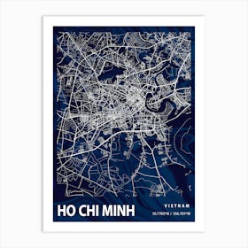 Ho Chi Minh Crocus Marble Map Art Print