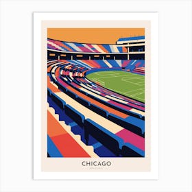 Wrigley Field 2 Chicago Colourful Travel Poster Art Print