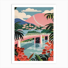 Puente Rio Niteroi, Brazil, Colourful 3 Art Print
