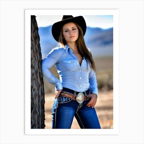 Beautiful Cowgirl 2 Art Print