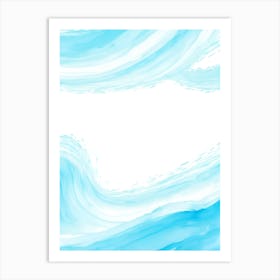 Blue Ocean Wave Watercolor Vertical Composition 47 Art Print