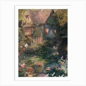 Fairytale Monet Pond Scrapbook Collage 5 Art Print