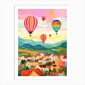 Capodoccia Turkey Hot Air Ballons Travel Painting Housewarming Art Print