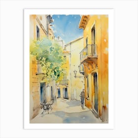 Lecce, Italy Watercolour Streets 1 Art Print