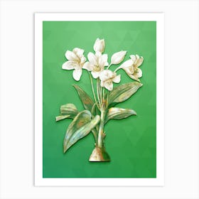 Vintage Crinum Giganteum Botanical Art on Classic Green n.1046 Art Print