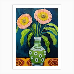 Flowers In A Vase Still Life Painting Everlasting Flower 2 Art Print