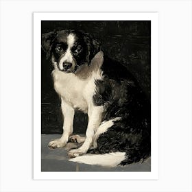 Dark Gothic Border Collie Art Print