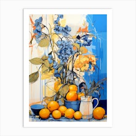 Hydrangeas And Lemons Art Print