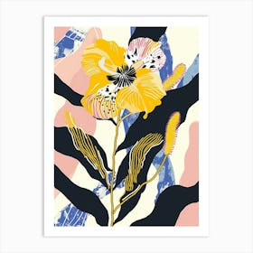 Colourful Flower Illustration Evening Primrose 3 Art Print