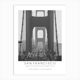 San Francisco Black And White Coordinates Art Print