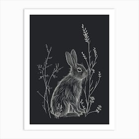 Jersey Wooly Rabbit Minimalist Illustration 1 Art Print