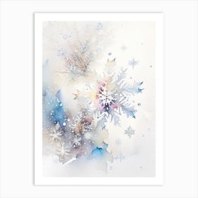 Delicate, Snowflakes, Storybook Watercolours 1 Art Print