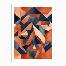 Geometric Terracotta Navy No Art Print 1 Art Print