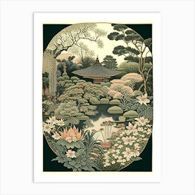 Japanese Friendship Garden, Usa Vintage Botanical Art Print