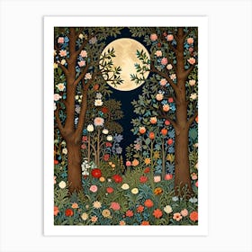 William Morris Moonlight In The Forest 72 Art Print