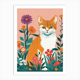 Cat In The Garden Art Print