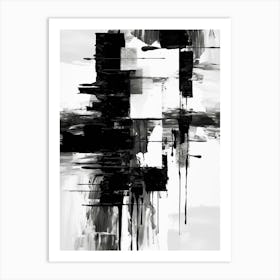 Layers Abstract Black And White 4 Art Print