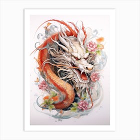 Dragon Close Up Traditional Chinese Style 8 Art Print
