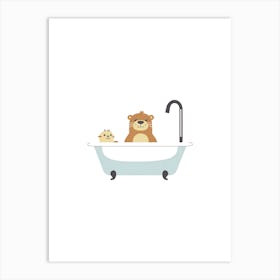 Otter In The Bath Art Print