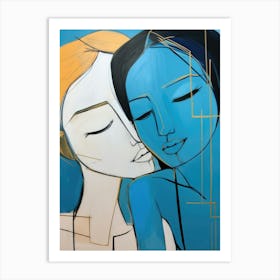 Two Women Hugging Art Print