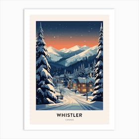 Winter Night  Travel Poster Whistler Canada 2 Art Print