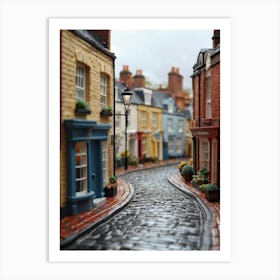 Claymation Style Scene Featuring A Uk Street With Houses Bending Rhythmically Into The Distance Ben Art Print