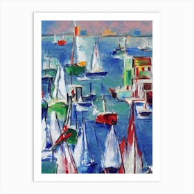 Port Of Damman Saudi Arabia Abstract Block harbour Art Print