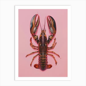 Lobster On Pink Background 2 Art Print