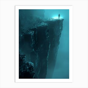 Man Standing On A Cliff 3 Art Print