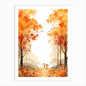 Cute Autumn Fall Scene 56 Art Print