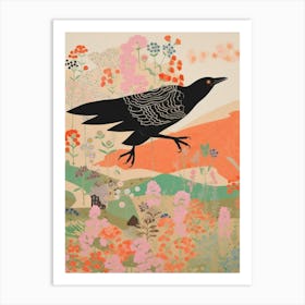 Maximalist Bird Painting Crow 3 Art Print