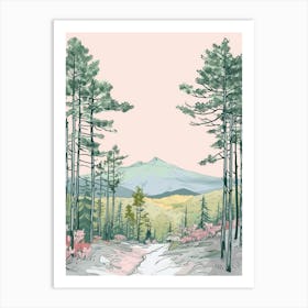 Mount Lafayette Usa Color Line Drawing (1) Art Print