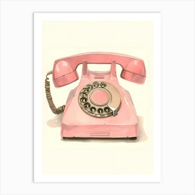 Pink Telephone Art Print