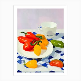 Habanero Pepper 3 Tablescape vegetable Art Print