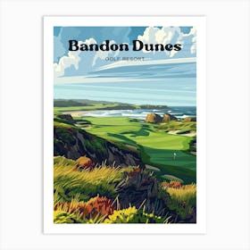 Bandon Dunes Golf Resort Scotland Travel Illustration Art Print