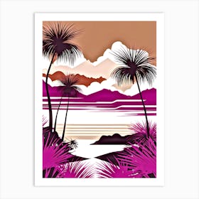 Tropical Landscape With Palm Trees 4 Art Print