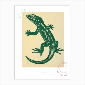 Forest Green Golden Gecko Bold Block Poster Art Print