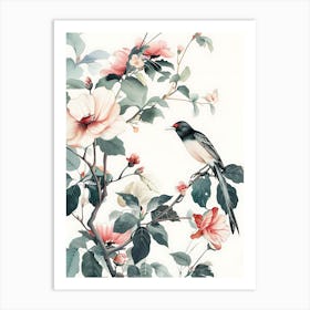 Chinese Bird On A Branch Art Print