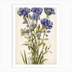 Blue Flowers 1 Art Print