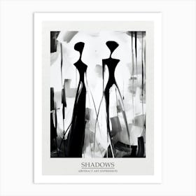 Shadows Abstract Black And White 1 Poster Art Print