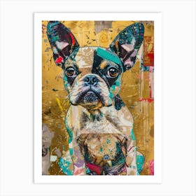 Puppy Dog Gold Effect Collage 4 Art Print