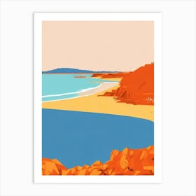 Brighton Beach Australia Midcentury Art Print