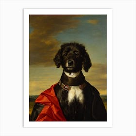 Spanish Water Dog Renaissance Portrait Oil Painting Art Print