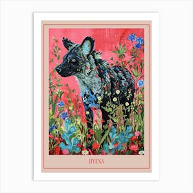 Floral Animal Painting Hyena 4 Poster Art Print