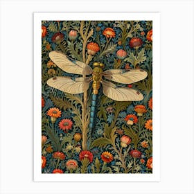 William Morris Dragonfly In A Garden Art Print