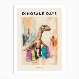 Shopping Dinosaur Poster Art Print