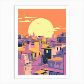 Buenos Aires In Risograph Style Art Print