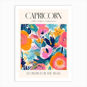 Flowers For The Signs Capricorn 2 Zodiac Sign Art Print