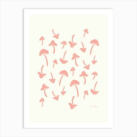 Coral Mushrooms Art Print