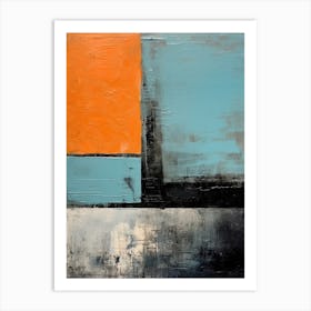 Orange And Teal Abstract Painting 2 Art Print